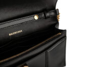 0803. Balenciaga Hourglass Wallet on Chain, Black, Leather, Gold Hardware12