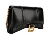 0803. Balenciaga Hourglass Wallet on Chain, Black, Leather, Gold Hardware2