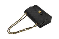 0804. Chanel Vintage Classic Medium Double Flap Bag , Black in Leather, Gold Hardware10