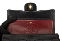 0804. Chanel Vintage Classic Medium Double Flap Bag , Black in Leather, Gold Hardware14