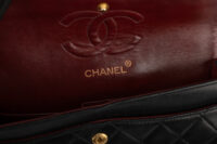 0804. Chanel Vintage Classic Medium Double Flap Bag , Black in Leather, Gold Hardware16