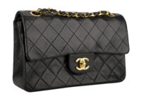 0804. Chanel Vintage Classic Medium Double Flap Bag , Black in Leather, Gold Hardware2
