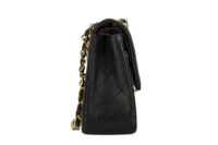 0804. Chanel Vintage Classic Medium Double Flap Bag , Black in Leather, Gold Hardware3