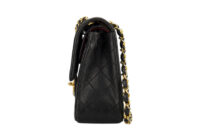 0804. Chanel Vintage Classic Medium Double Flap Bag , Black in Leather, Gold Hardware5