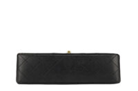 0804. Chanel Vintage Classic Medium Double Flap Bag , Black in Leather, Gold Hardware6