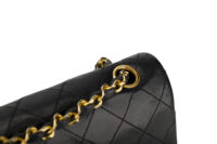 0804. Chanel Vintage Classic Medium Double Flap Bag , Black in Leather, Gold Hardware8