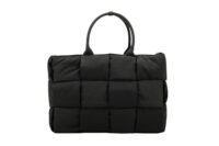 0806. Bottega Venta East-West Arco Inreccio Large Padded Tote in Black Nylon1