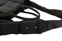 0806. Bottega Venta East-West Arco Inreccio Large Padded Tote in Black Nylon10