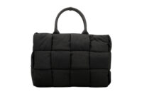 0806. Bottega Venta East-West Arco Inreccio Large Padded Tote in Black Nylon4