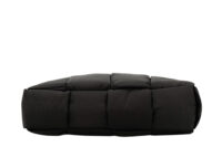 0806. Bottega Venta East-West Arco Inreccio Large Padded Tote in Black Nylon6