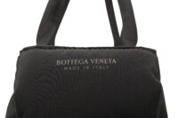 0806. Bottega Venta East-West Arco Inreccio Large Padded Tote in Black Nylon7