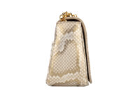 0810. Dior Caro Gold Python Flap Shoulder bag, Gold Hardware3