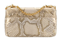 0810. Dior Caro Gold Python Flap Shoulder bag, Gold Hardware4