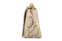 0810. Dior Caro Gold Python Flap Shoulder bag, Gold Hardware5
