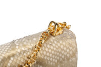 0810. Dior Caro Gold Python Flap Shoulder bag, Gold Hardware8