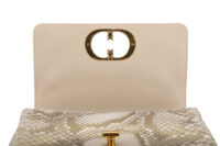 0810. Dior Caro Gold Python Flap Shoulder bag, Gold Hardware9