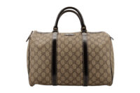 0811. Gucci Vintage Ophidia Supreme GG Canvas Duffel Boston bag, Gold Hardware1