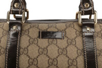 0811. Gucci Vintage Ophidia Supreme GG Canvas Duffel Boston bag, Gold Hardware7