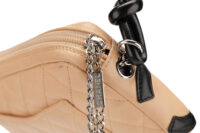 0812. Chanel Cambon Ligne Pochette Beige Quilted Leather, Silver Hardware12