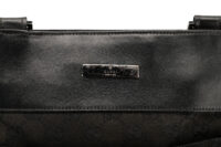 0814. Gucci GG Monogram Black Canvas Crossbody bag, Silver Hardware6