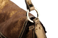 0815. Fendi Vintage Shearling Chef Shoulder bag Bronze, Gold Hardware10