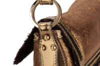 0815. Fendi Vintage Shearling Chef Shoulder bag Bronze, Gold Hardware11