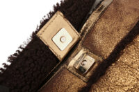 0815. Fendi Vintage Shearling Chef Shoulder bag Bronze, Gold Hardware12