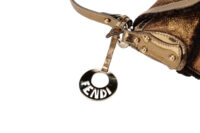 0815. Fendi Vintage Shearling Chef Shoulder bag Bronze, Gold Hardware9