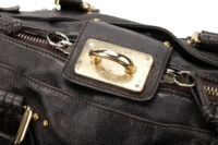 0820. Chloe Vintage Paddington Shoulder Bag in Black Grained leather, Gold Hardware11