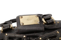 0820. Chloe Vintage Paddington Shoulder Bag in Black Grained leather, Gold Hardware12