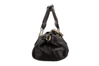 0820. Chloe Vintage Paddington Shoulder Bag in Black Grained leather, Gold Hardware3