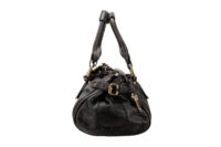 0820. Chloe Vintage Paddington Shoulder Bag in Black Grained leather, Gold Hardware4