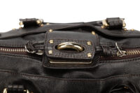 0820. Chloe Vintage Paddington Shoulder Bag in Black Grained leather, Gold Hardware9