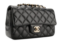 0821. Chanel Mini Flap Bag In Lambskin Leather, Champagne Gold Hardware2