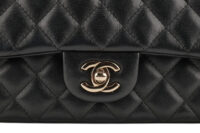 0821. Chanel Mini Flap Bag In Lambskin Leather, Champagne Gold Hardware7