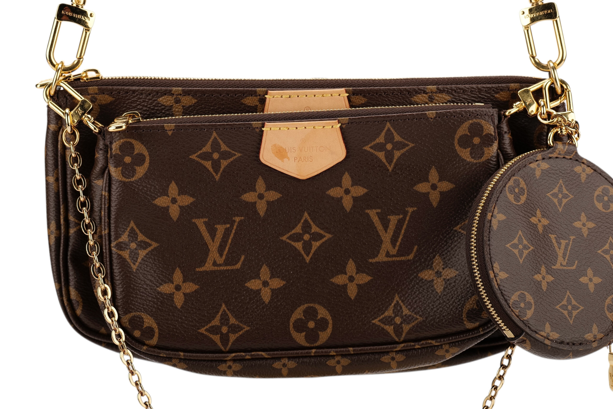 0822. Louis Vuitton Multi Pochette Accessoires Monogram Canvas, Gold Hardware2