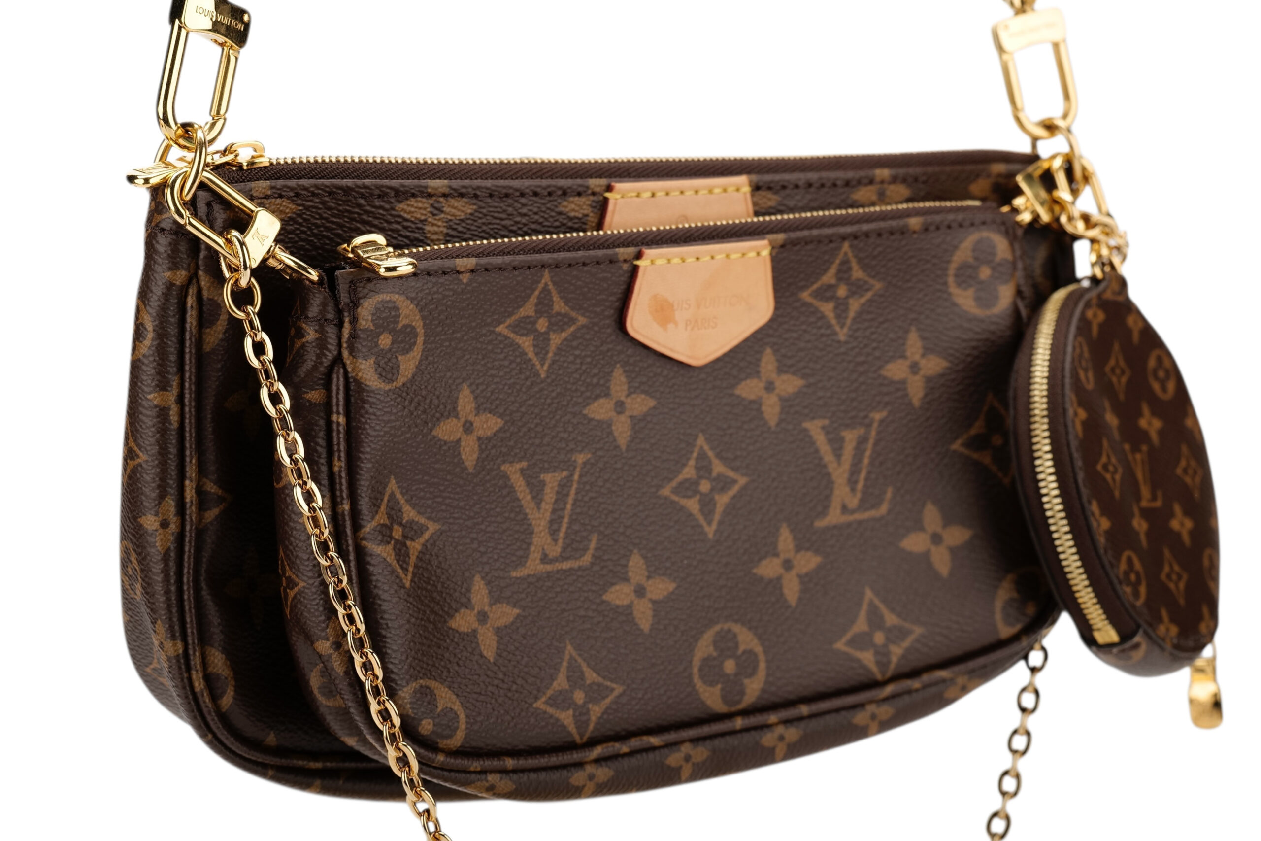 0822. Louis Vuitton Multi Pochette Accessoires Monogram Canvas, Gold Hardware3