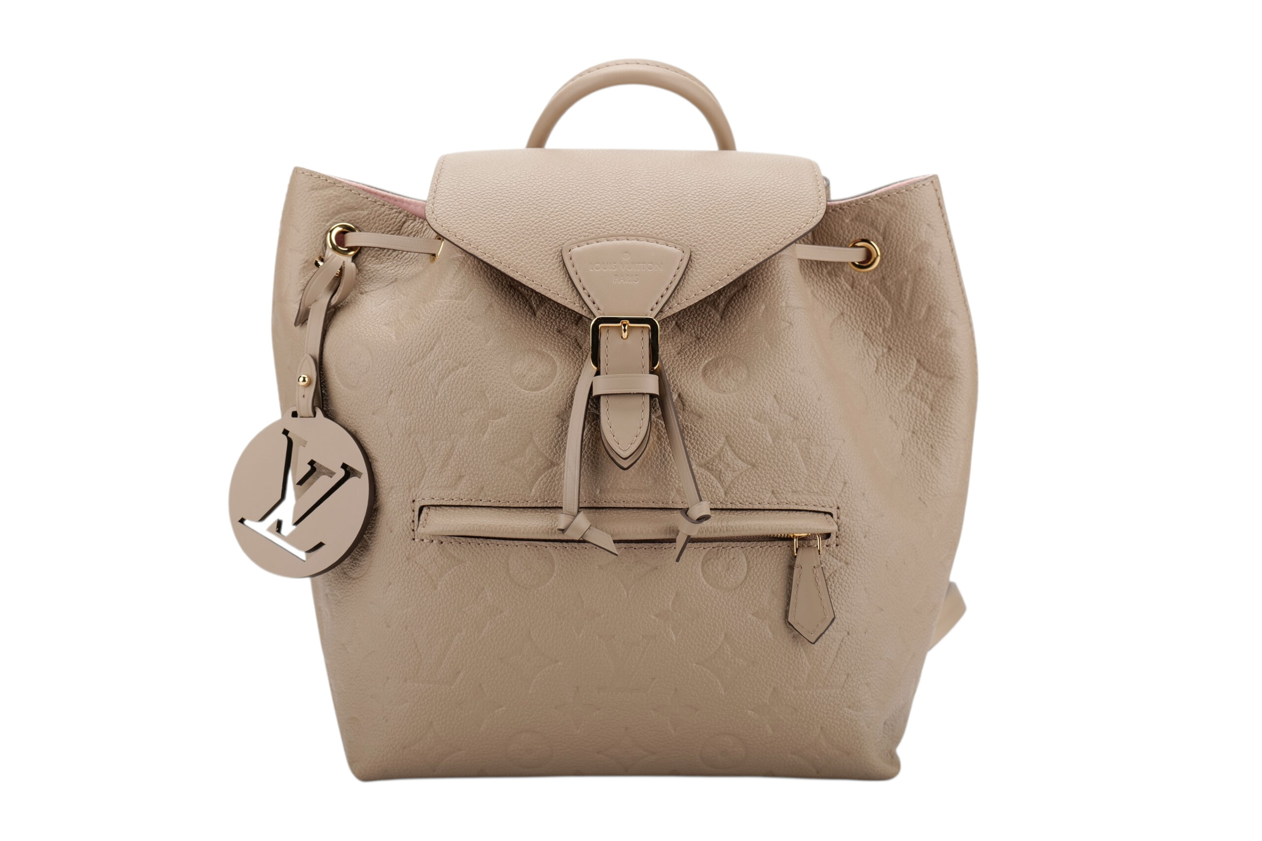 0824. Louis Vuitton Montsouris PM Backpack, Beige Empreinte Monogram Leather, Gold Hardware1