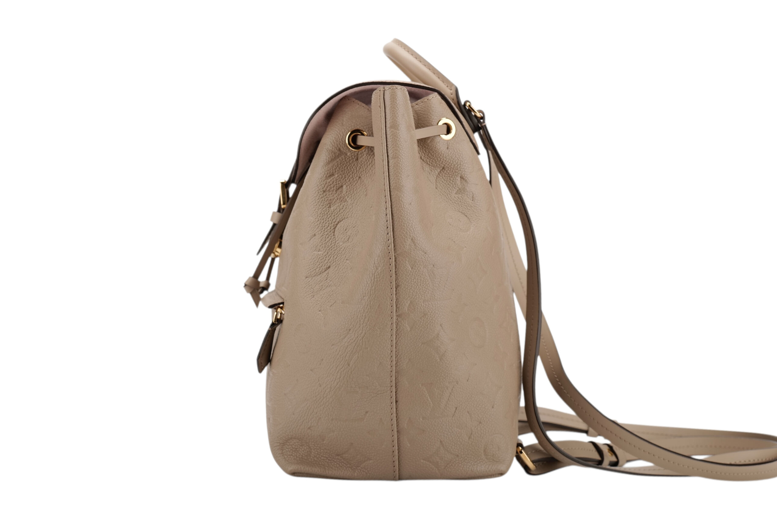 0824. Louis Vuitton Montsouris PM Backpack, Beige Empreinte Monogram Leather, Gold Hardware4