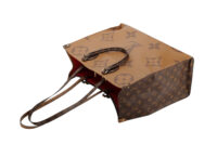 0825. Louis Vuitton On The Go MM Two-Tone Monogram Canvas Tote, Gold Hardware9