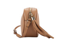 0829. Gucci Soho Disco Crossbody Tassel Beige Leather Bag, Silver Hardware3
