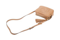 0829. Gucci Soho Disco Crossbody Tassel Beige Leather Bag, Silver Hardware7