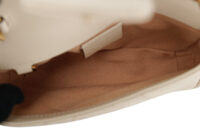 0830. Gucci Marmont Mini Matelasse White Chevron Leather, Gold Hardware12