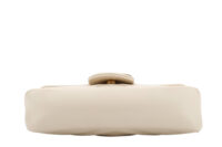 0830. Gucci Marmont Mini Matelasse White Chevron Leather, Gold Hardware6