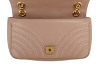 0831. Gucci Marmont Medium Beige Matelassé Leather Shoulder Bag, Gold Hardware12