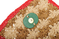 0832. Gucci GG Marmont Raffia Flower Crochet Flap Bag, Gold Hardware14