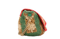 0832. Gucci GG Marmont Raffia Flower Crochet Flap Bag, Gold Hardware3