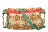 0832. Gucci GG Marmont Raffia Flower Crochet Flap Bag, Gold Hardware5