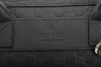 0833. Gucci Guccissima Briefcase Supreme GG Black Matte Leather, Silver Hardware7
