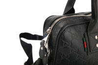 0833. Gucci Guccissima Briefcase Supreme GG Black Matte Leather, Silver Hardware8